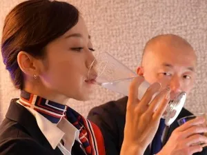 First time real Japanese amateur interviewed before being escorted into a life real raw sex shoot featuring the incredibly hairy JAV star Tsubaki Katou with an actor balls deep in her
